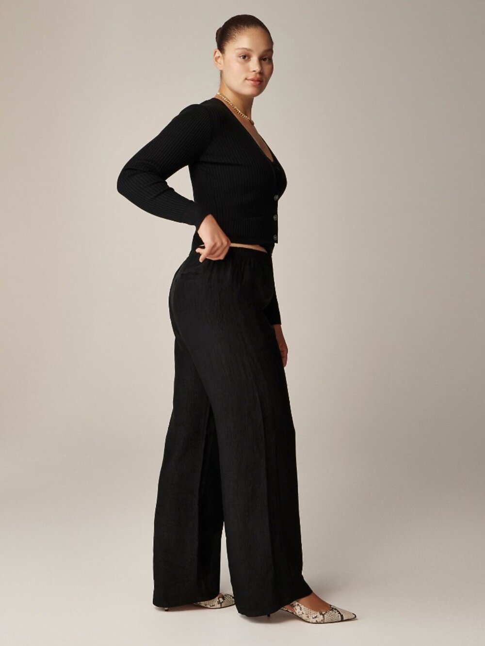 NWT J.Crew Stratus Pant in Textured Satin